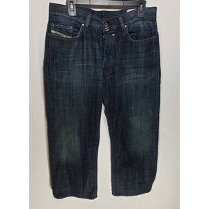 Mens Diesel Quratt Relaxed Straight Leg Blue 008FI Button Fly Jeans Size 33x26